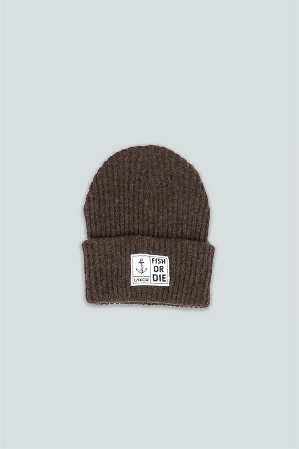 Lakor Fish Or Die Beanie - Dark Brown